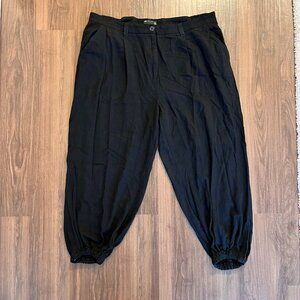 Black Linen Pleated Balloon Pants Size 20